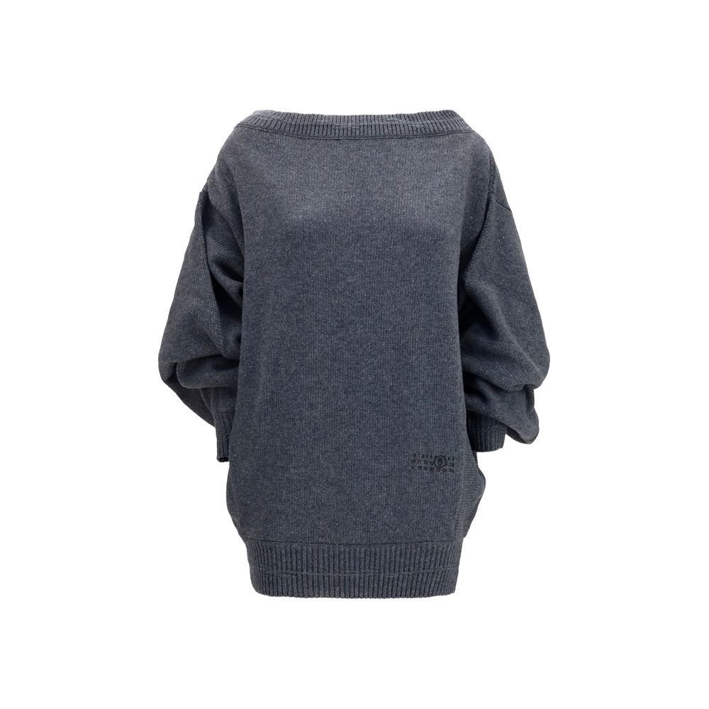 MM6 Maison Margiela Wool-Blend Oversized Sweater — Gray