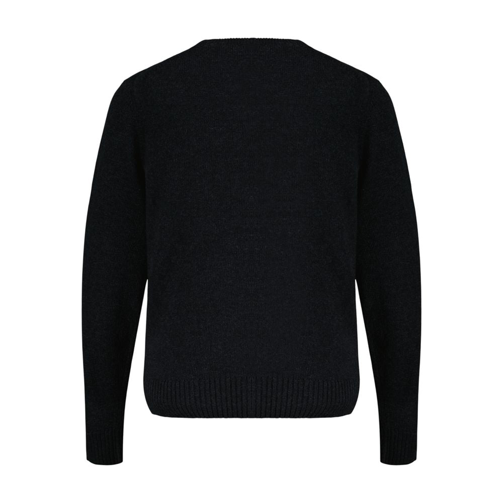 Ganni Wool Knit Sweatshirt — Black