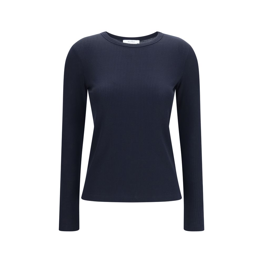 Max Mara Ribbed Lyocell Sweater — Navy
