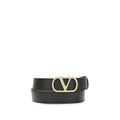 Valentino Garavani VLogo Signature Calf Leather Belt — Black