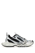 Balenciaga Color-Block Mesh & Metallic Nylon Sneaker — White