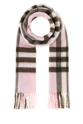 Burberry Check Cashmere Scarf — Pink