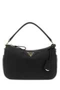 Prada Textured Leather Shoulder Bag — Black
