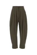 Pt Torino Pleated Cotton Trousers — Green