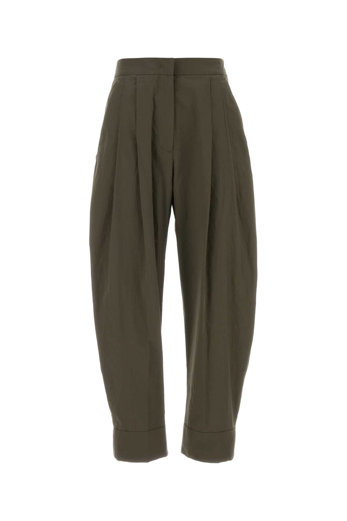 Pt Torino Pleated Cotton Trousers — Green