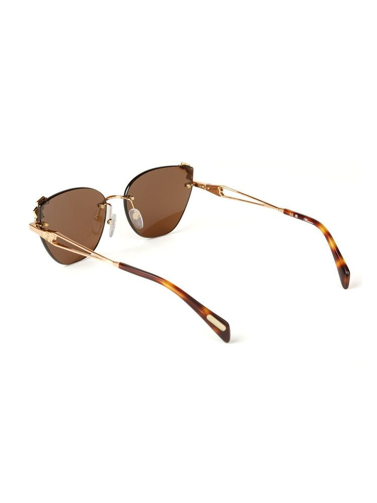 Blumarine SBM230S Gafas de Sol Ojo de Gato de Metal — Doradas