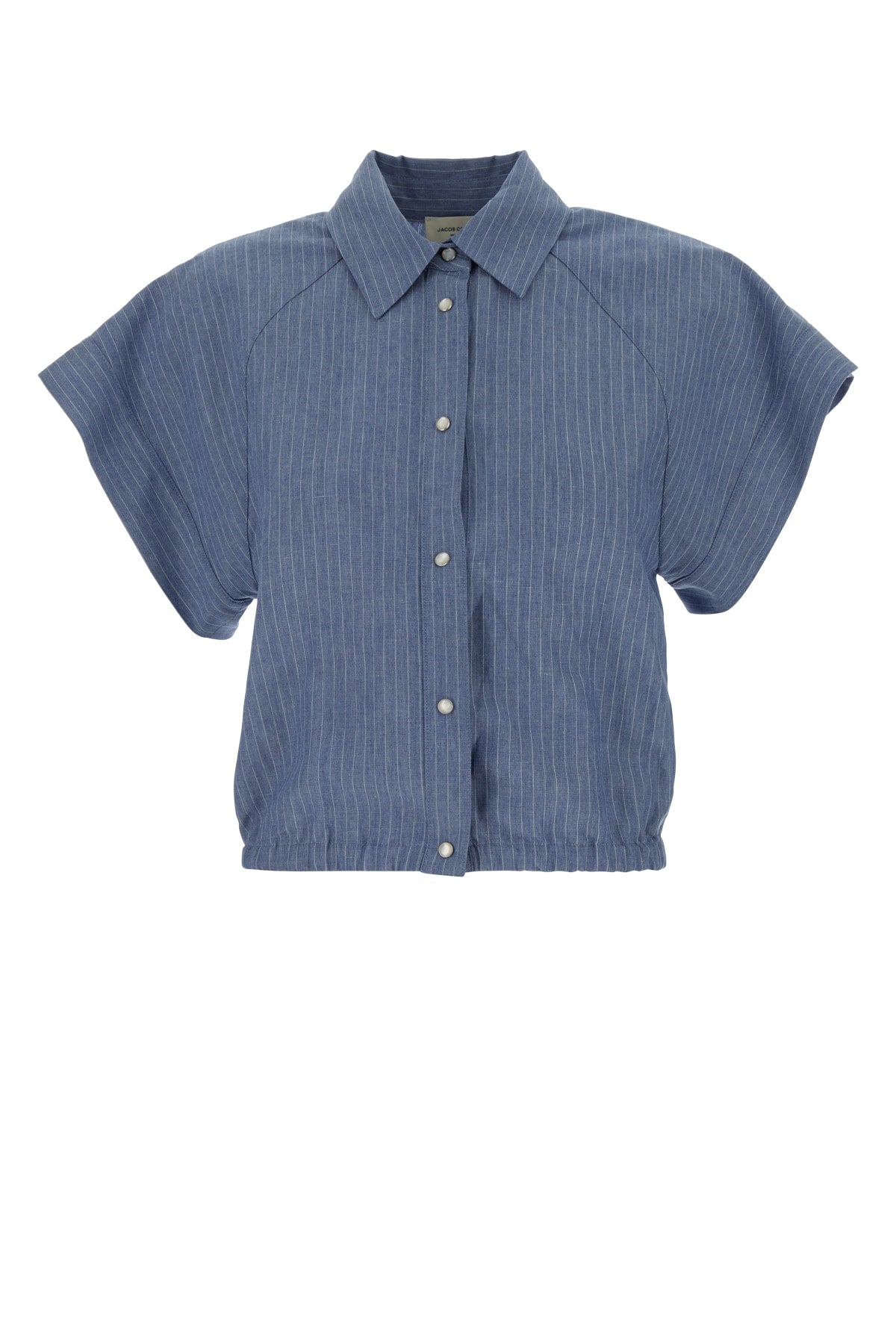 Jacob Cohen Pinstriped Viscose-Linen Shirt — Blue
