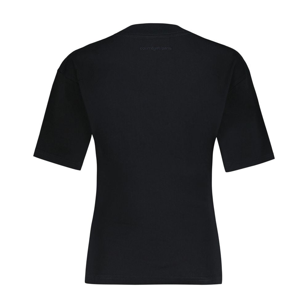 Courreges Waisted Printed T-Shirt — Black