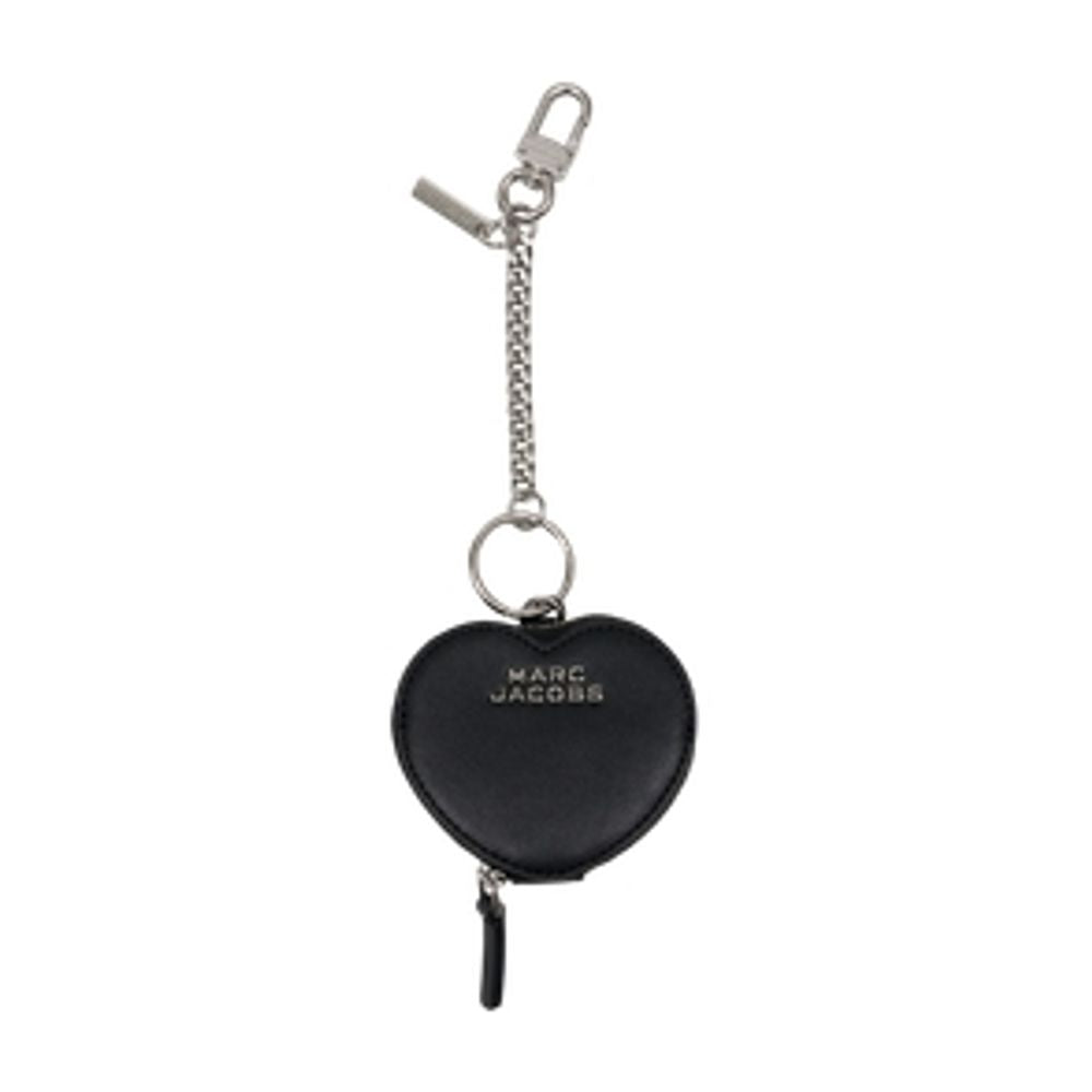 Marc Jacobs Heart-Shaped Leather Coin Purse — Black
