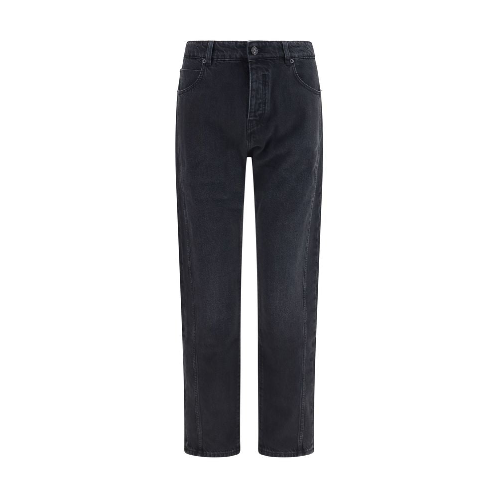 Balmain Straight-Leg Cotton Jeans — Black