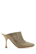 Bottega Veneta Embellished Suede Mule Heel — Beige