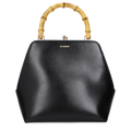 Bolso Jil Sander de piel con asa de bambú - Negro