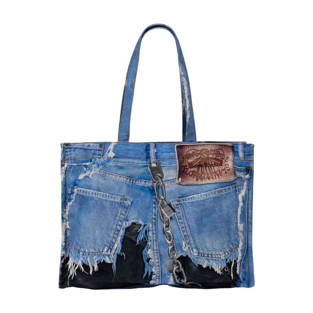 Acne Studios Upcycled Denim Tote Bag — Blue