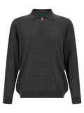 Kiton 14-Micron Wool Polo Shirt — Gray