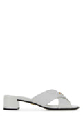 Prada Leather Crossover Mule — White