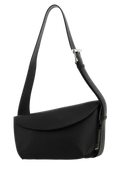 Alexander McQueen Curved Calf Leather Shoulder Bag — Black