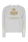 Isabel Marant Etoile Logo-Embroidered Linen Sweater — White