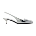 Courreges Kitten Heel — Silver