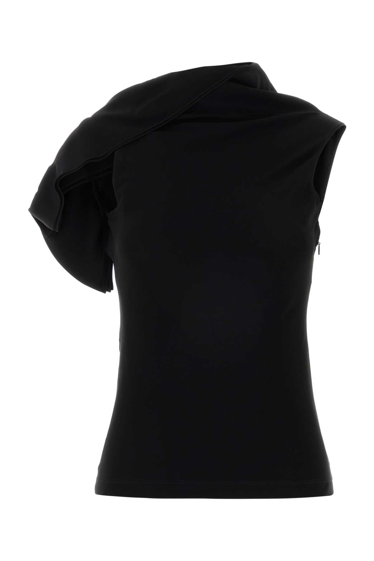 Loewe Viscose Blend Off-Shoulder Tank Top — Black
