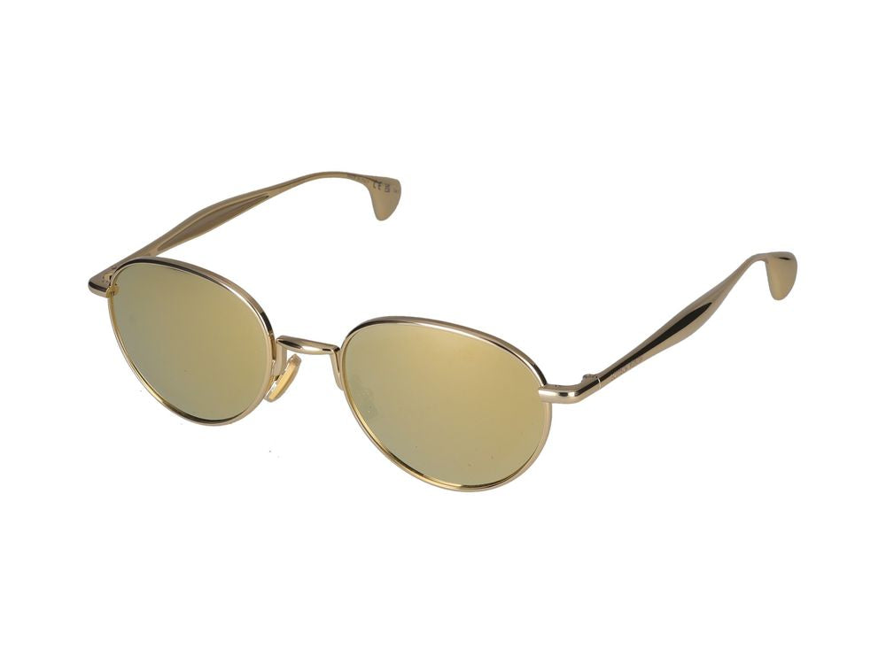 Bottega Veneta BV1396S Gold Metal Round Sunglasses — Gold