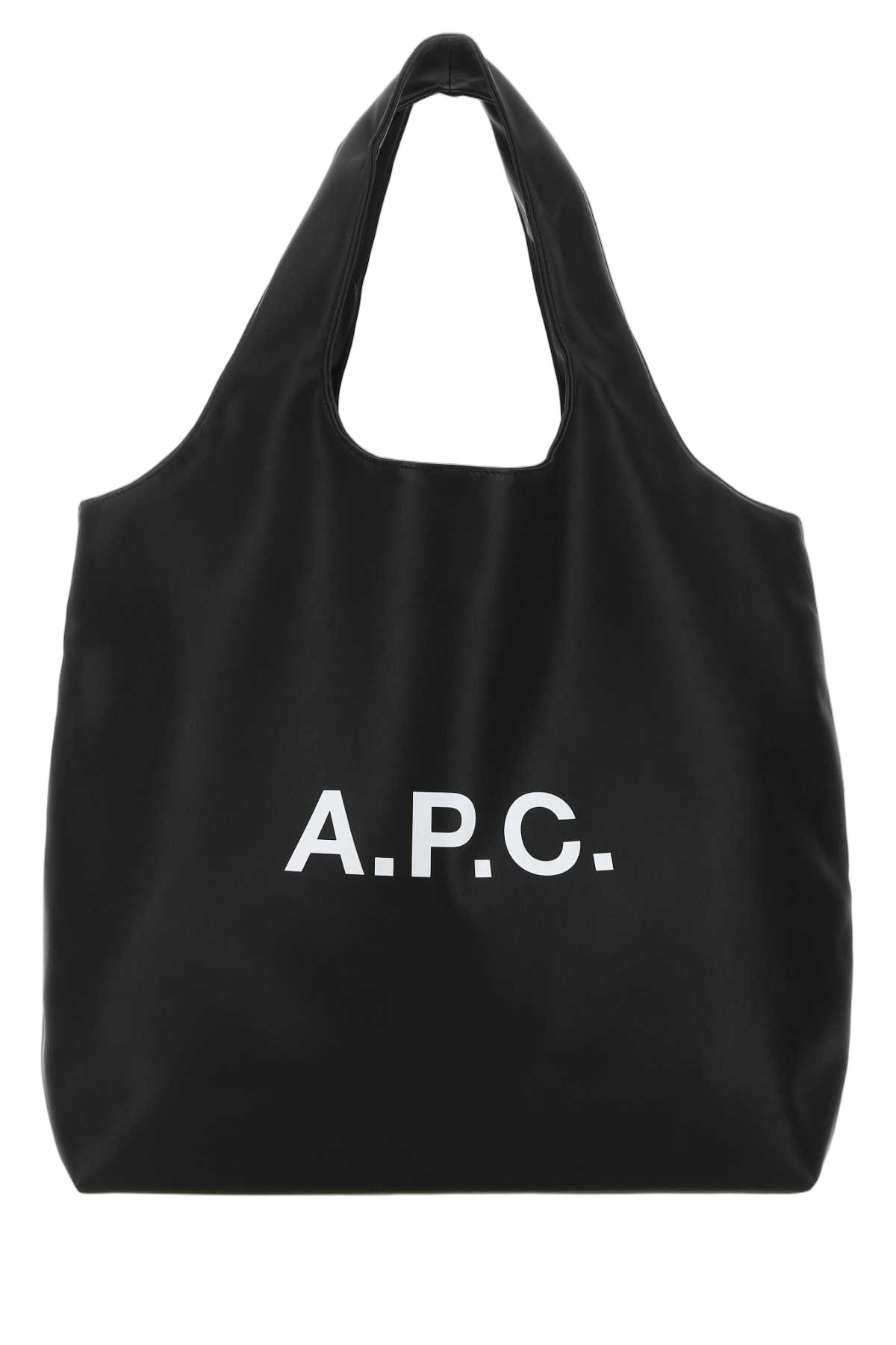 A.P.C. Logo-Print Tote Shoulder Bag — Black