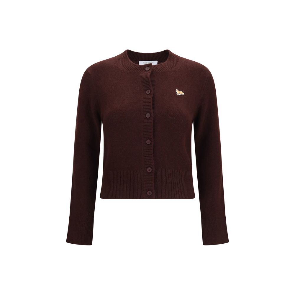 Maison Kitsuné Merino Wool Cardigan — Brown