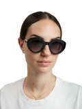 Furla SFU987 Glossy Black Acetate Sunglasses — Black