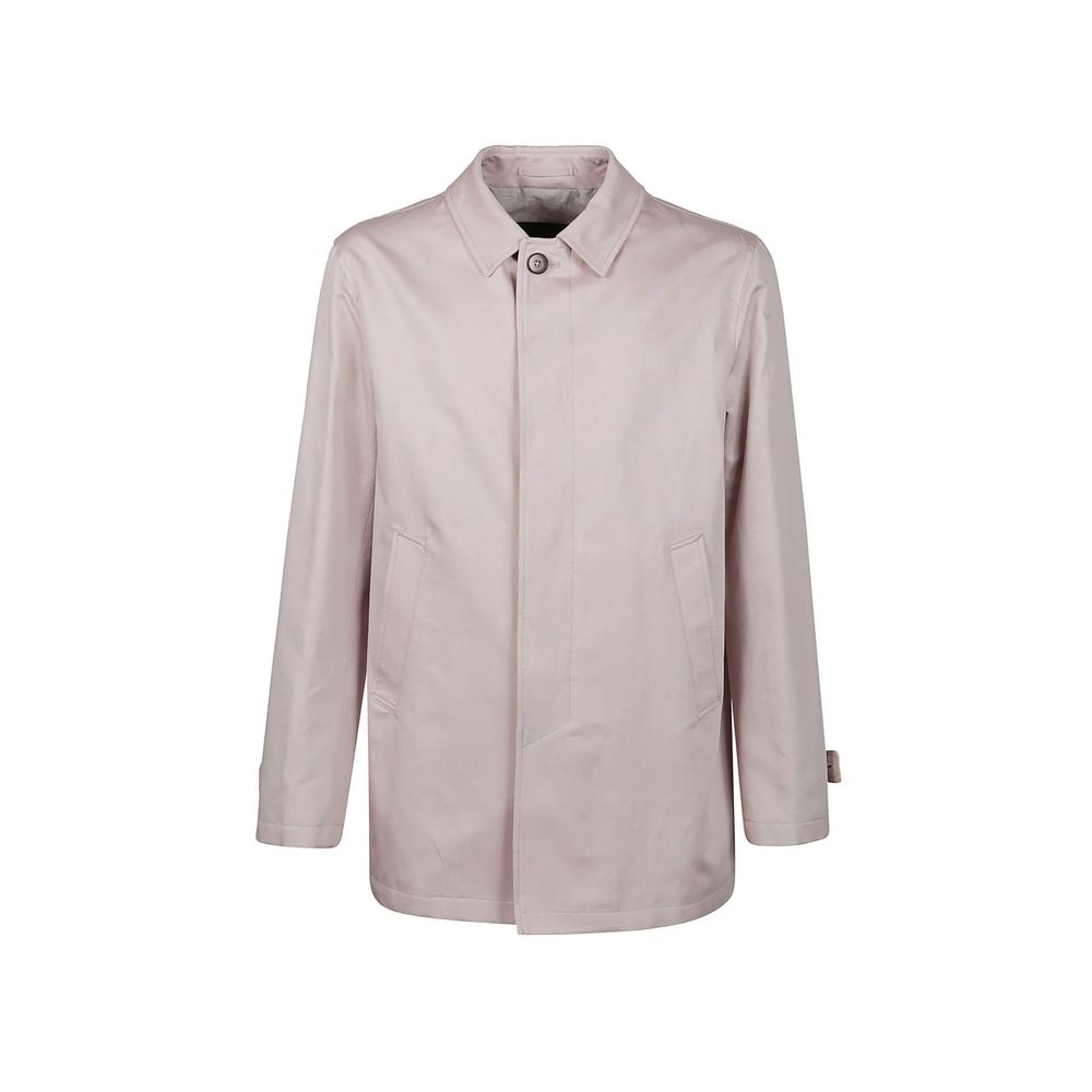 Herno Cotton-Linen Blend Coat — Beige