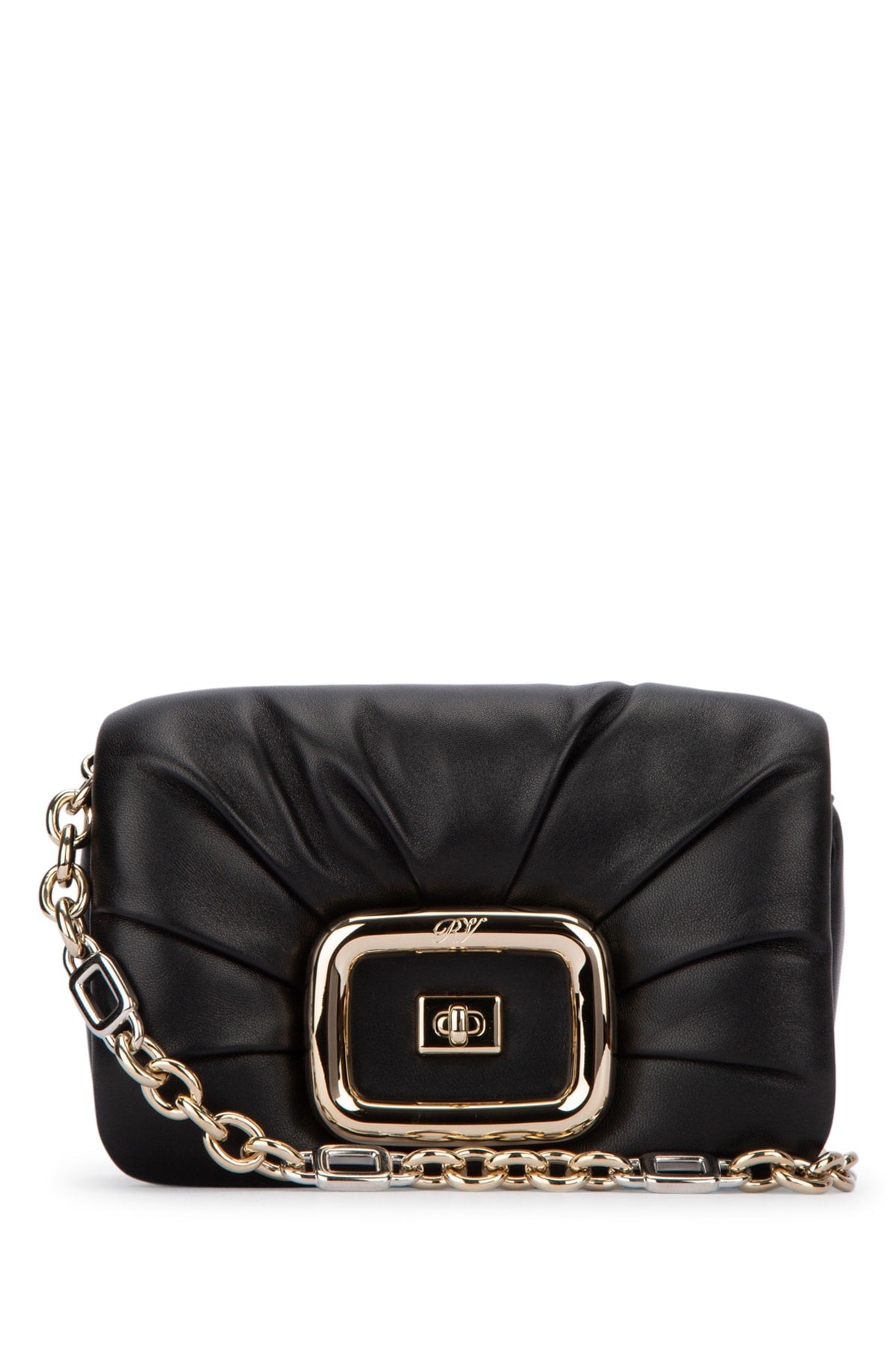 Roger Vivier Quilted Nappa Leather Shoulder Bag — Black