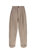 Marni Cotton Woven Trousers — Beige