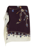 Versace Jewel-Print Silk Skirt — Burgundy