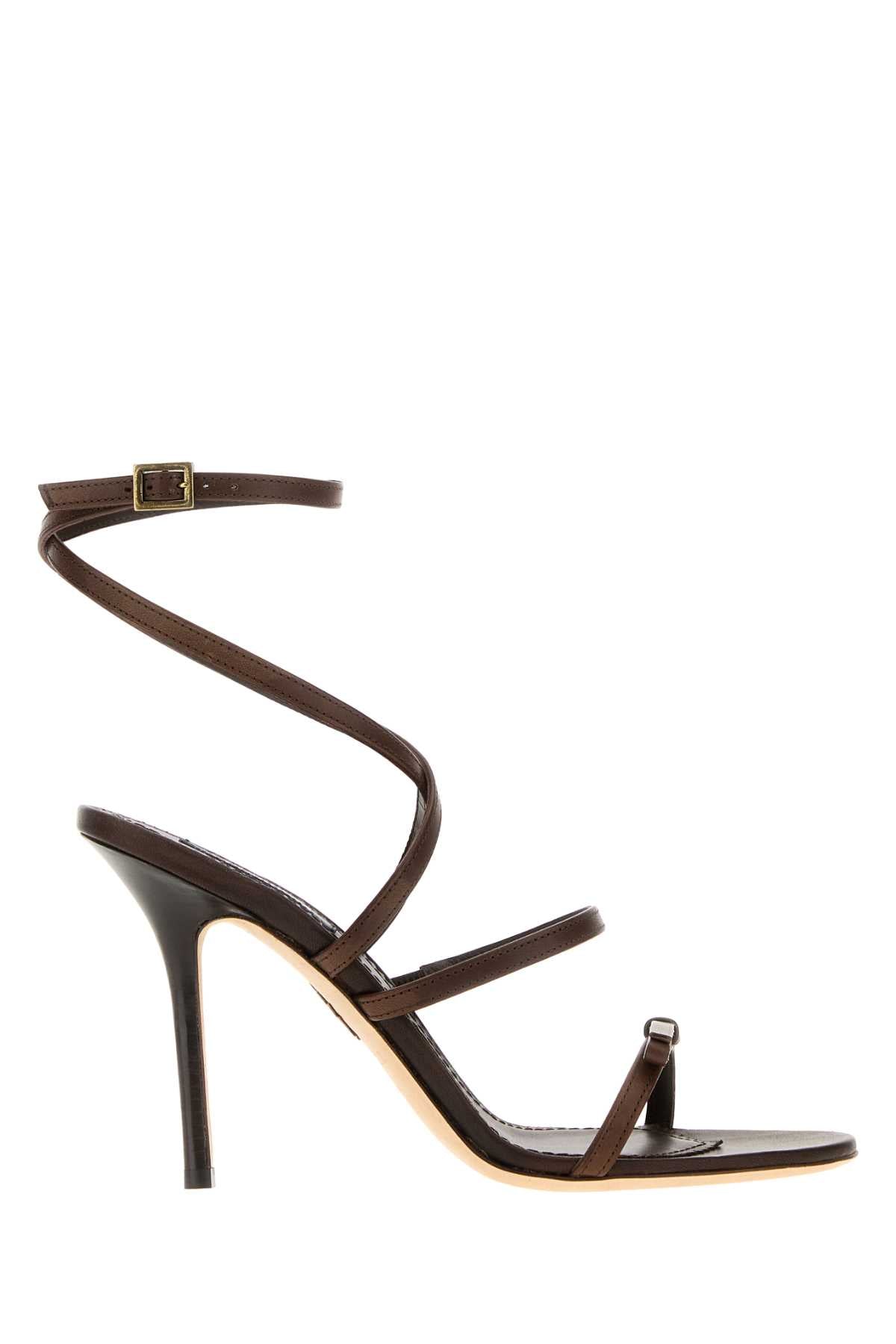 Dsquared2 Strappy Leather Sandal — Brown