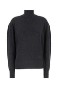 Burberry Wool Turtleneck Sweater — Gray