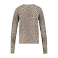 Ganni Leopard-Print Wool Sweater — Beige