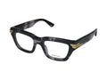 Bottega Veneta BV1190O Acetate Square-Frame Eyeglasses — Black