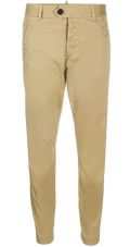 Dsquared2 Cropped Cotton-Blend Chino Trousers — Beige