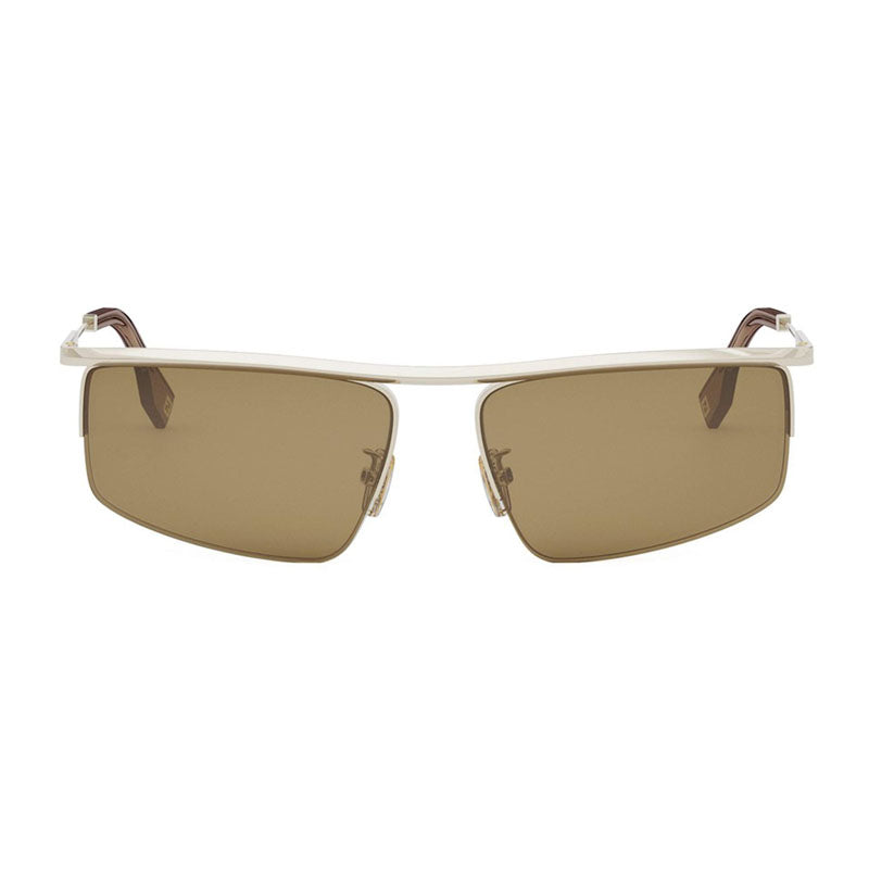 Fendi FE40141U32E Rectangle Full Rim Sunglasses — Gold