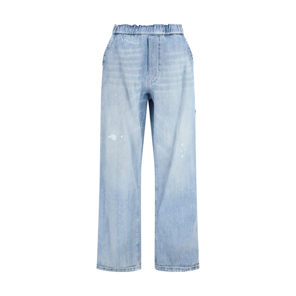 MM6 Maison Margiela Light-Wash Wide-Leg Denim Jeans — Blue
