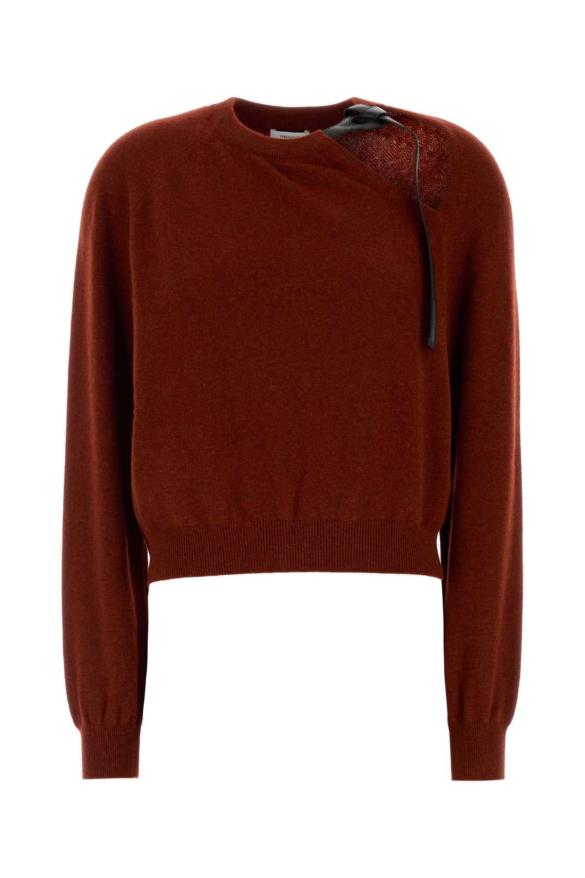 Ferragamo Virgin Wool Blend Sweater — Brick