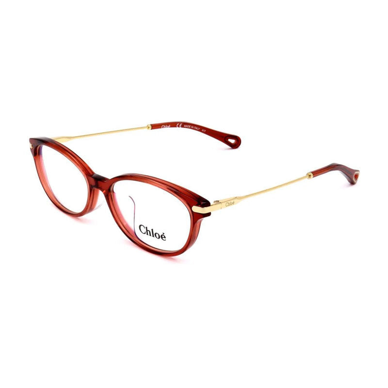 Chloé CE2724A223 Gold Metal-Trim Acetate Eyeglasses — Burgundy