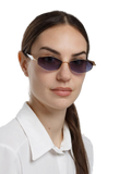 Ana Hickmann AH3353 Gradient Lens Metal Sunglasses — Gold