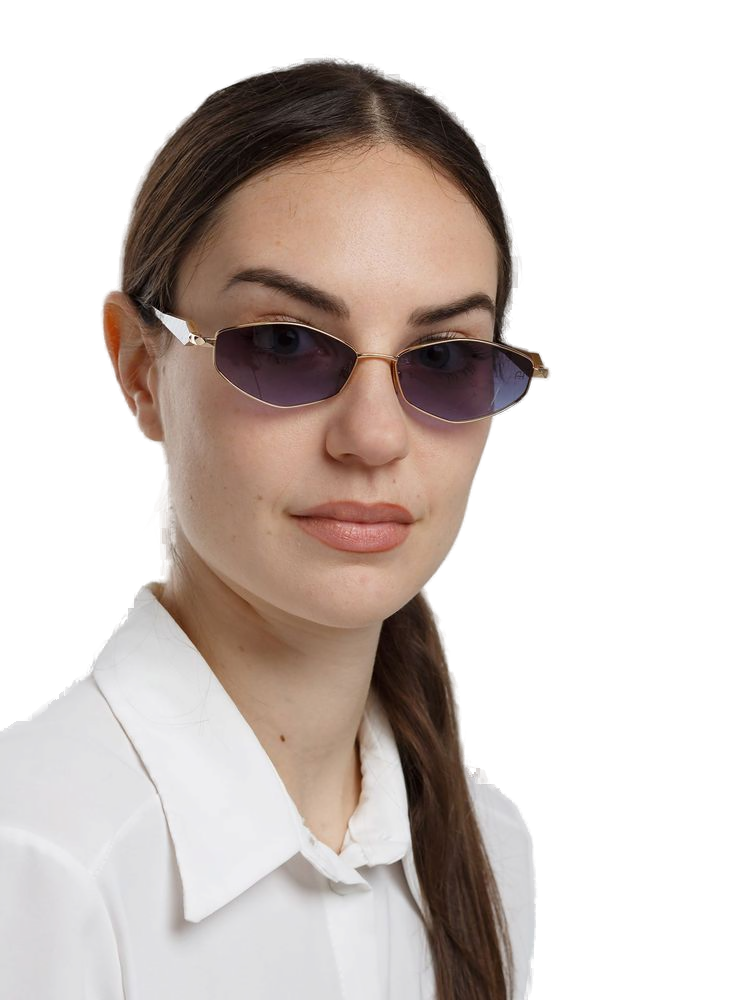 Ana Hickmann AH3353 Gradient Lens Metal Sunglasses — Gold