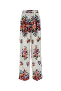 Dolce & Gabbana Floral Silk Trousers — White