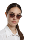 Hickmann HI3232 Oval Metal Frame Sunglasses — Rose gold