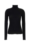 Prada Wool-Silk Blend Turtleneck Sweater — Black