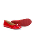 Ferragamo Patent Leather Bow Ballerina Flat — Red