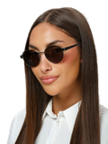Just Cavalli SJC181 Round-Frame Metal Sunglasses — Brown