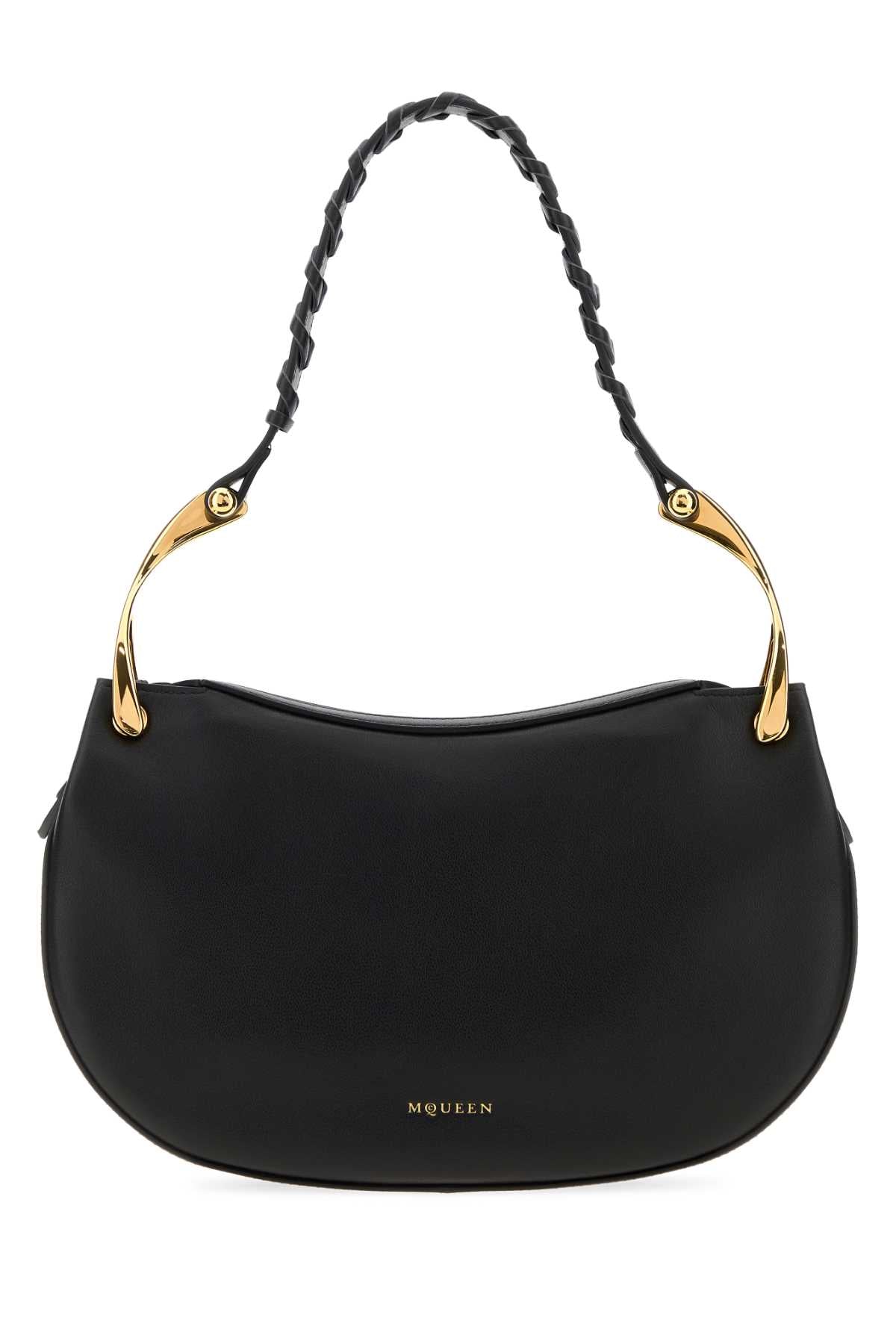 Alexander McQueen Twisted Handle Shoulder Bag — Black