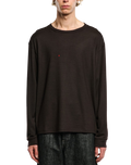 Studio Nicholson Crew-Neck Cotton Long Sleeve T-Shirt — Brown