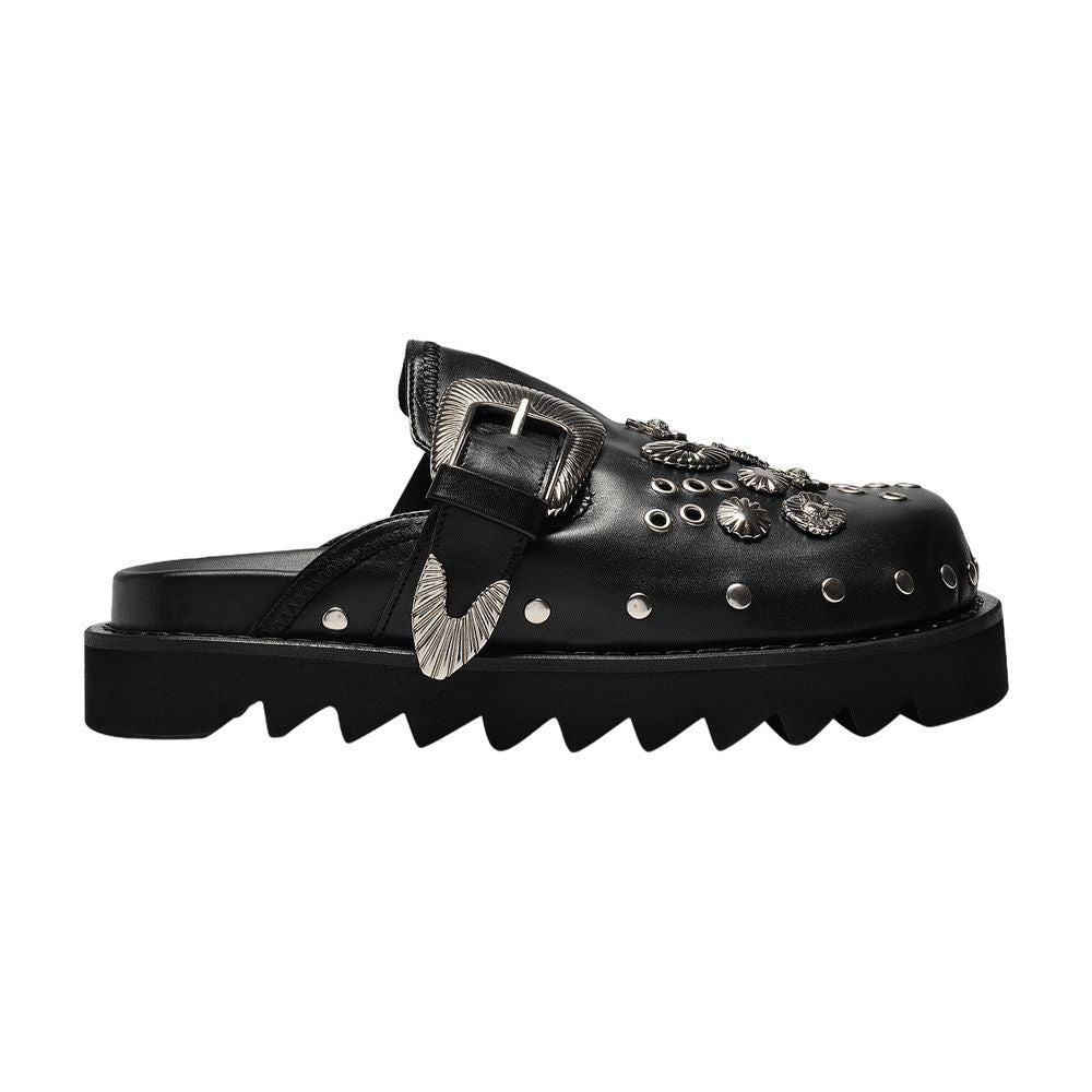 Toga Pulla Studded Leather Mule — Black